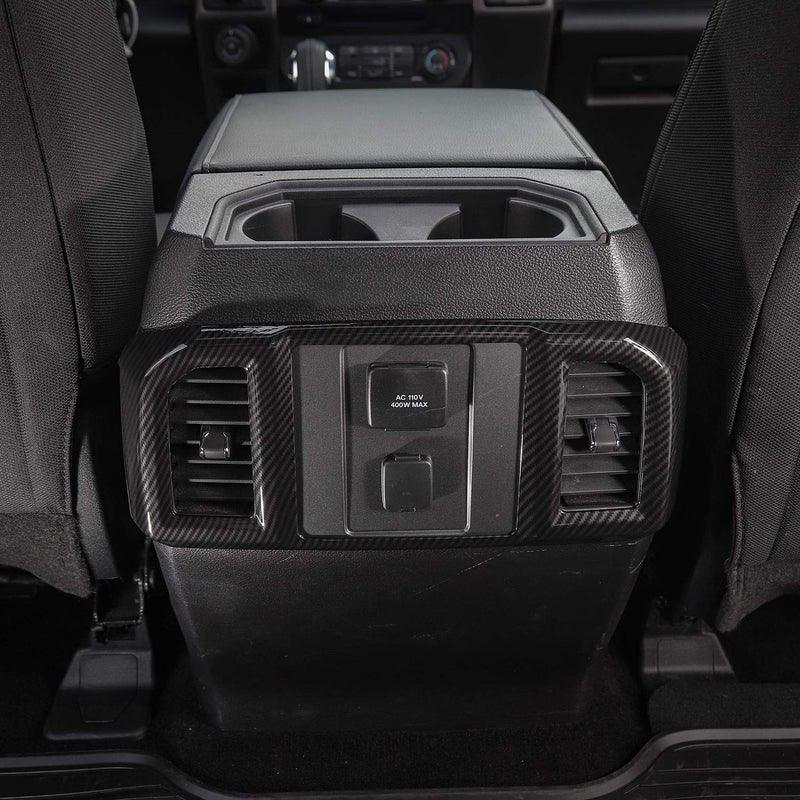 Keptrim for F-150 ABS Carbon Fiber Rear Air Conditioning Vent Outlet Panel Trim for 2016 2017 2018 2019 2020 Ford F150, 1pc - Image 3